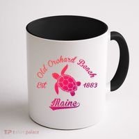 Nautical Old Orchard Beach Maine Sea Turtle Gift Coffee Mug thumb 1
