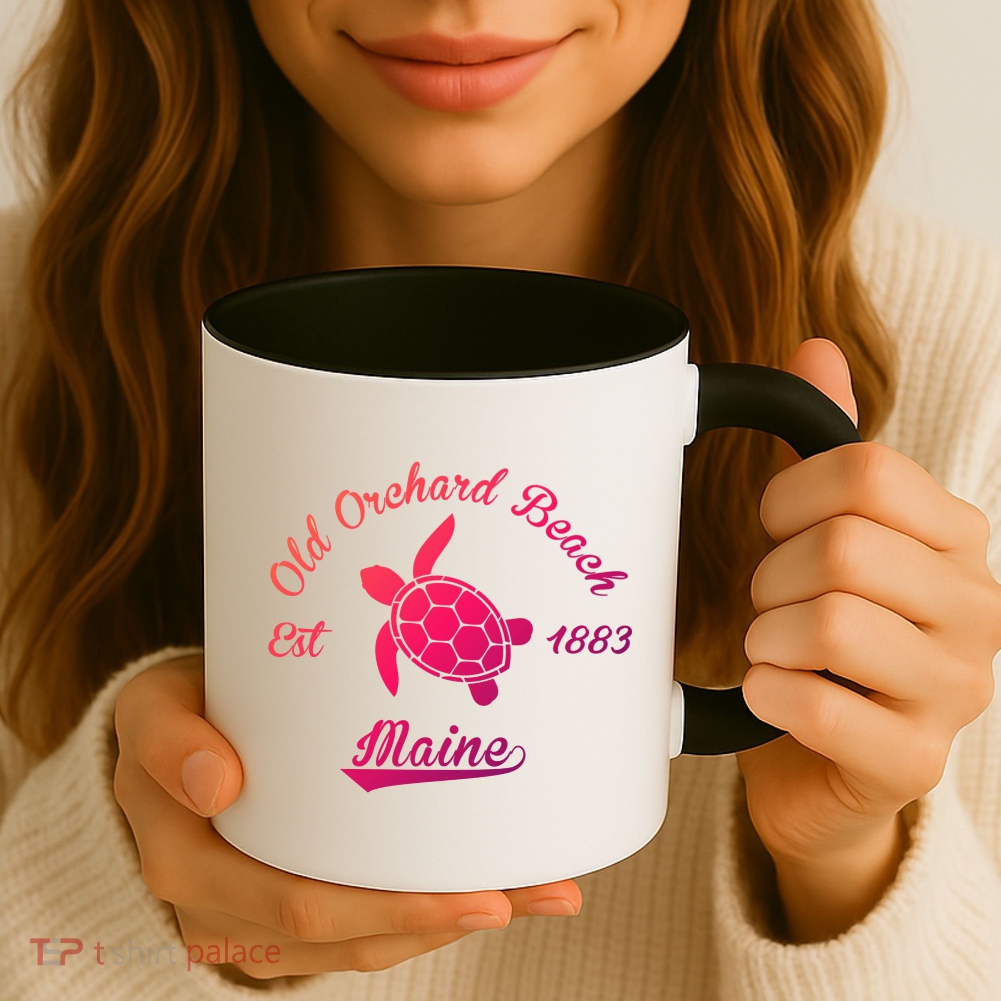 Nautical Old Orchard Beach Maine Sea Turtle Gift Coffee Mug