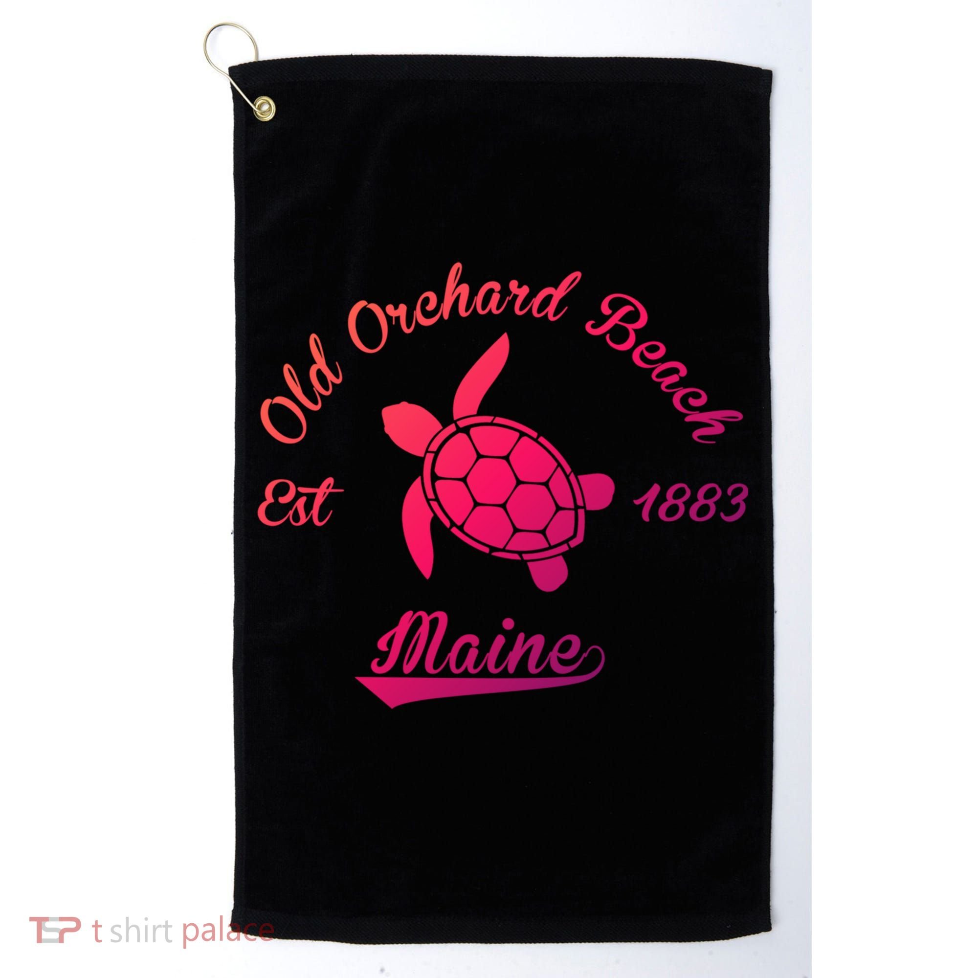 Nautical Old Orchard Beach Maine Sea Turtle Gift Golf Towel