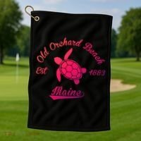 Nautical Old Orchard Beach Maine Sea Turtle Gift Golf Towel thumb 1