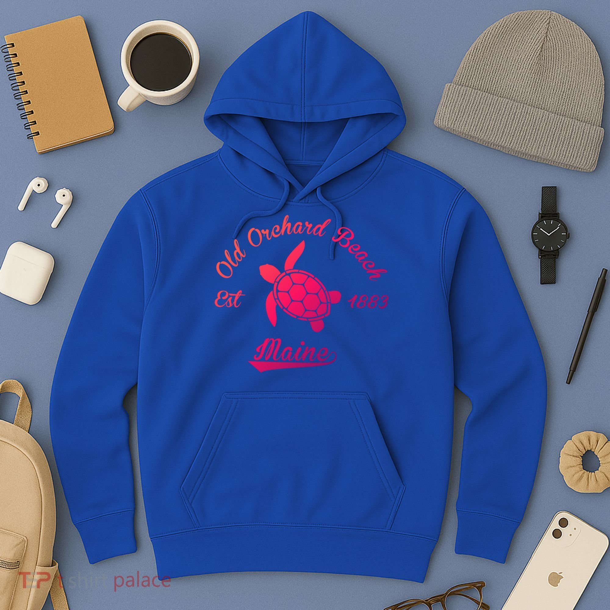 Nautical Old Orchard Beach Maine Sea Turtle Gift Hoodie