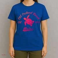 Nautical Old Orchard Beach Maine Sea Turtle Gift T-Shirt thumb 4