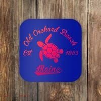 Nautical Old Orchard Beach Maine Sea Turtle Gift Coaster thumb 0