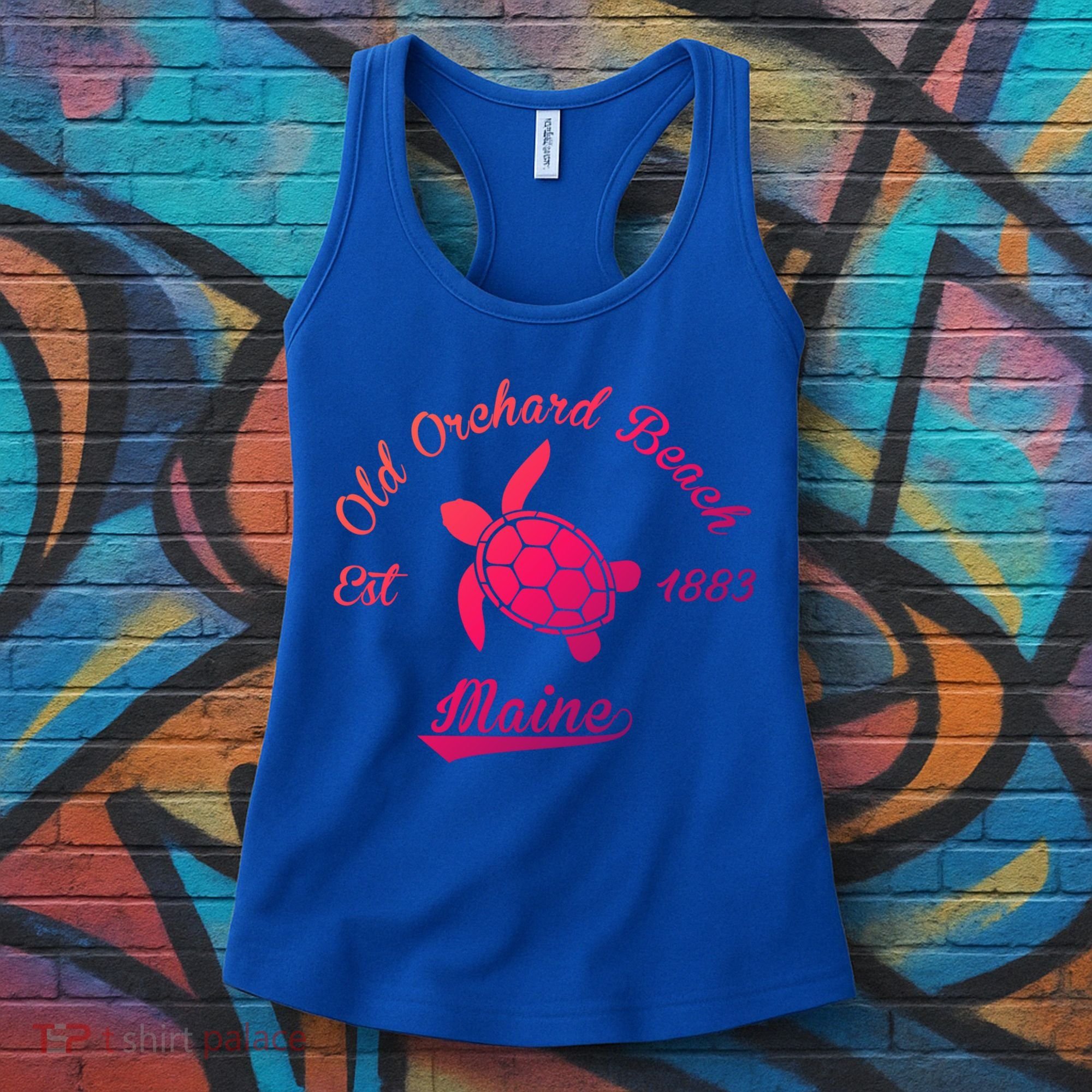 Nautical Old Orchard Beach Maine Sea Turtle Gift Women's Tank Top