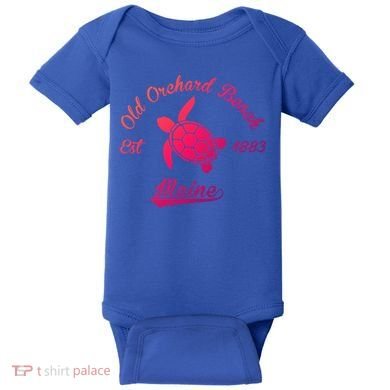Nautical Old Orchard Beach Maine Sea Turtle Gift Baby Bodysuit