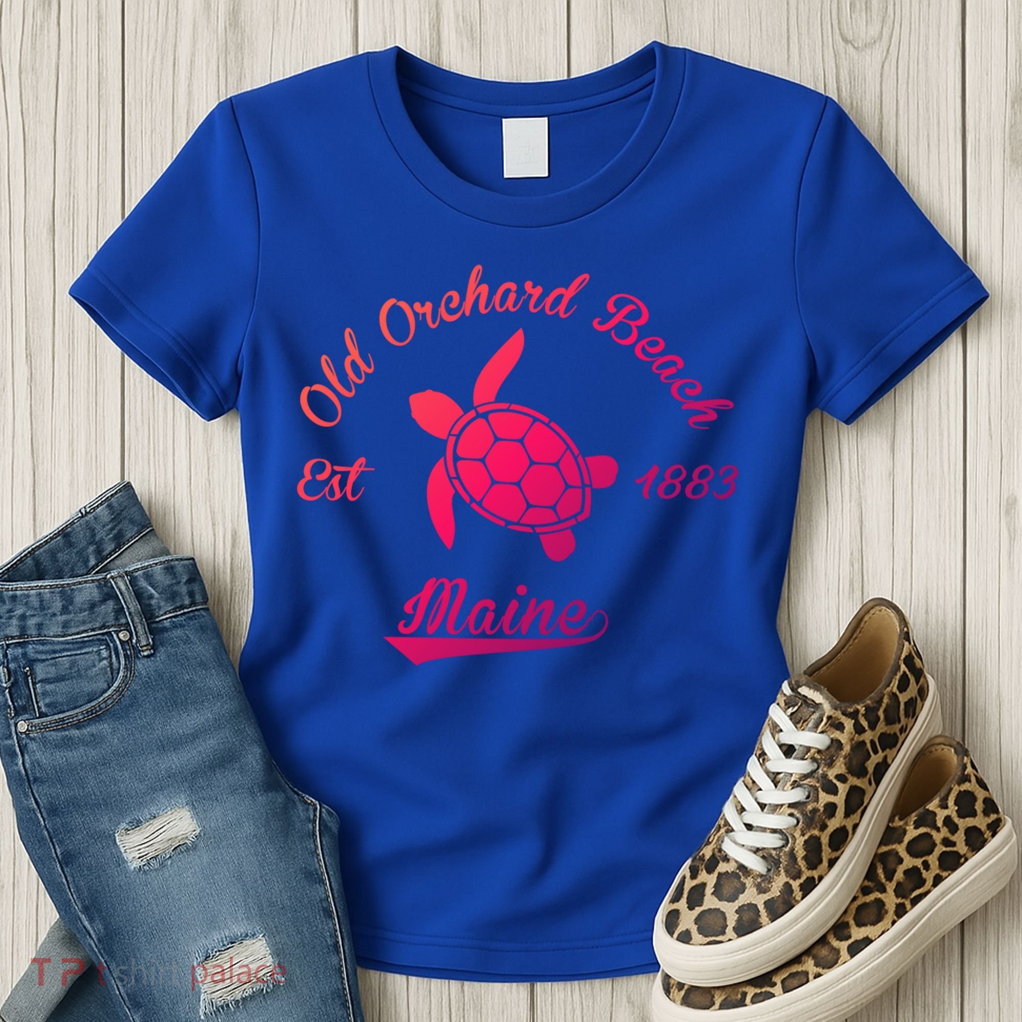 Nautical Old Orchard Beach Maine Sea Turtle Gift Women's T-Shirt