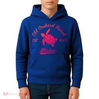 Nautical Old Orchard Beach Maine Sea Turtle Gift Kids Hoodie thumb 4