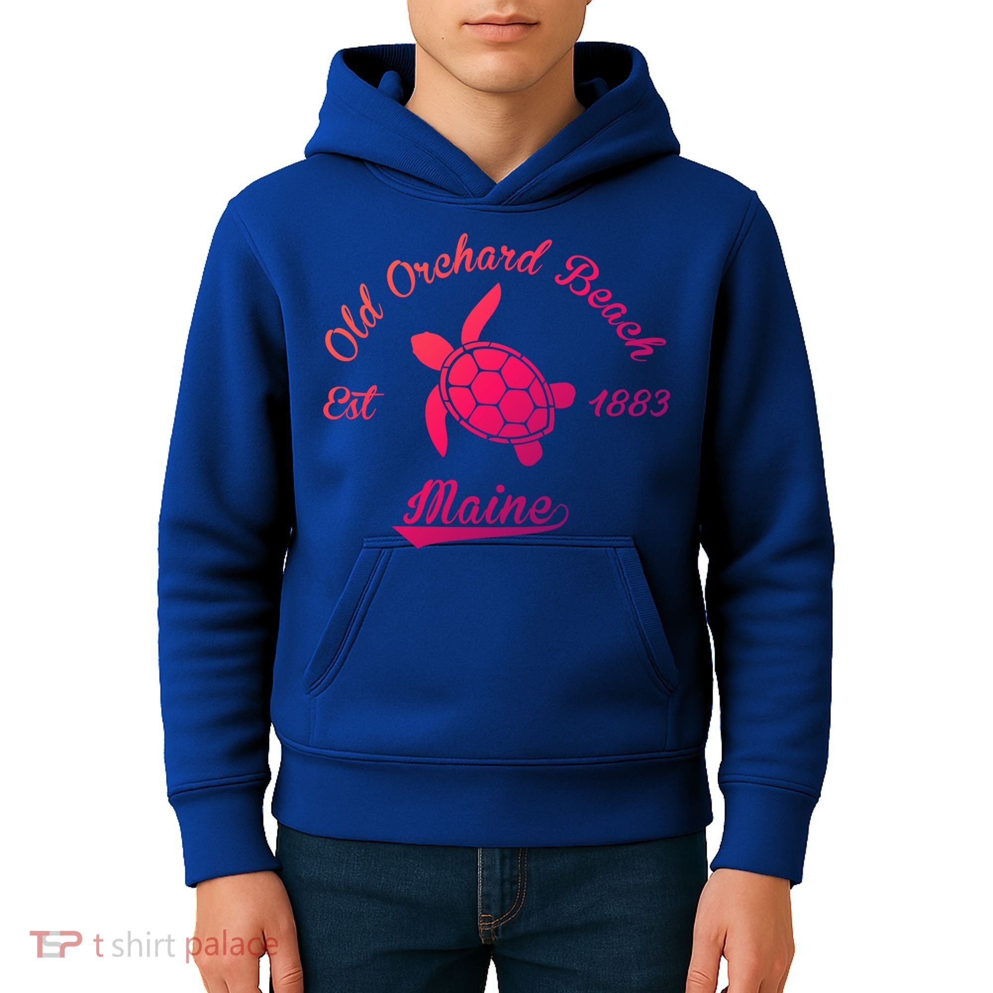 Nautical Old Orchard Beach Maine Sea Turtle Gift Kids Hoodie