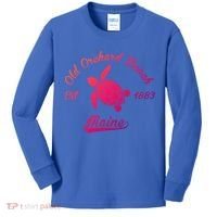Nautical Old Orchard Beach Maine Sea Turtle Gift Kids Long Sleeve Shirt thumb 0