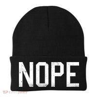 NOPE Funny Meme Beanie thumb 0