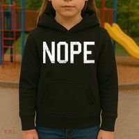 NOPE Funny Meme Kids Hoodie thumb 3