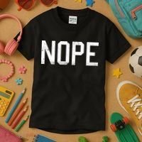 NOPE Funny Meme Kids T-Shirt thumb 3