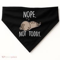 Nope Not Today Funny Lazy Cat USA-Made Doggie Bandana thumb 0