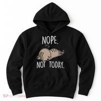Nope Not Today Funny Lazy Cat Hoodie thumb 0