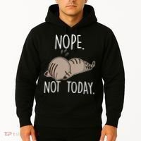 Nope Not Today Funny Lazy Cat Hoodie thumb 2