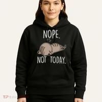 Nope Not Today Funny Lazy Cat Hoodie thumb 5