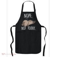 Nope Not Today Funny Lazy Cat Apron thumb 0