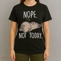 Nope Not Today Funny Lazy Cat T-Shirt thumb 4