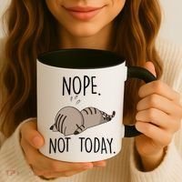 Nope Not Today Funny Lazy Cat Coffee Mug thumb 3