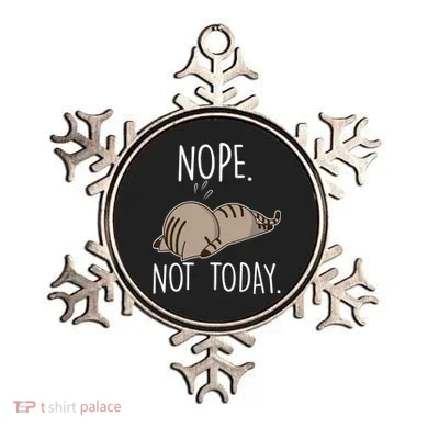 Nope Not Today Funny Lazy Cat Ornament