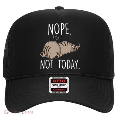 Nope Not Today Funny Lazy Cat Hat