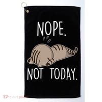Nope Not Today Funny Lazy Cat Golf Towel thumb 0