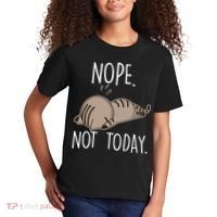 Nope Not Today Funny Lazy Cat Kids T-Shirt thumb 2