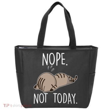Nope Not Today Funny Lazy Cat Tote Bag