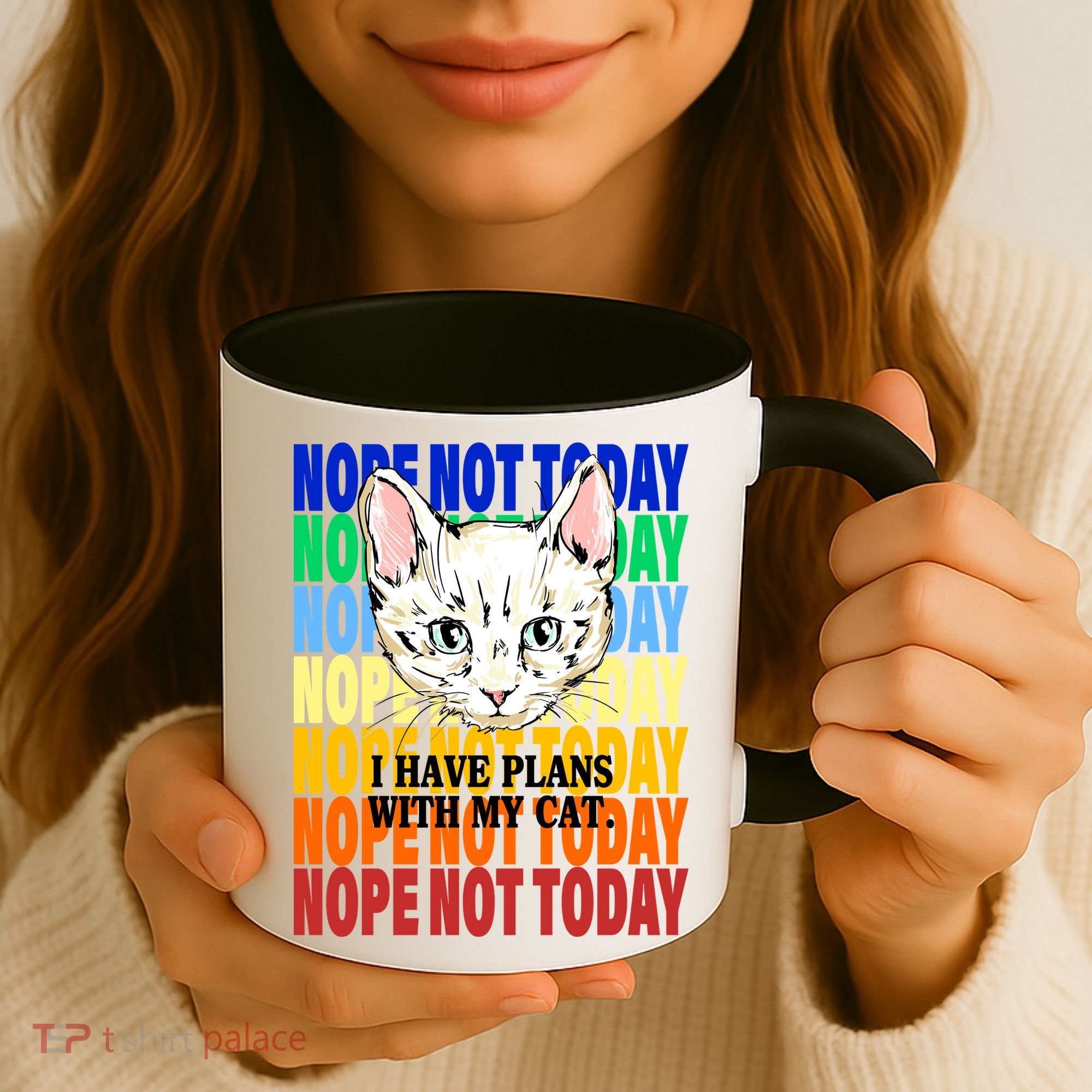 Nope Not Today I Have Plans With My Cat Coffee Mug