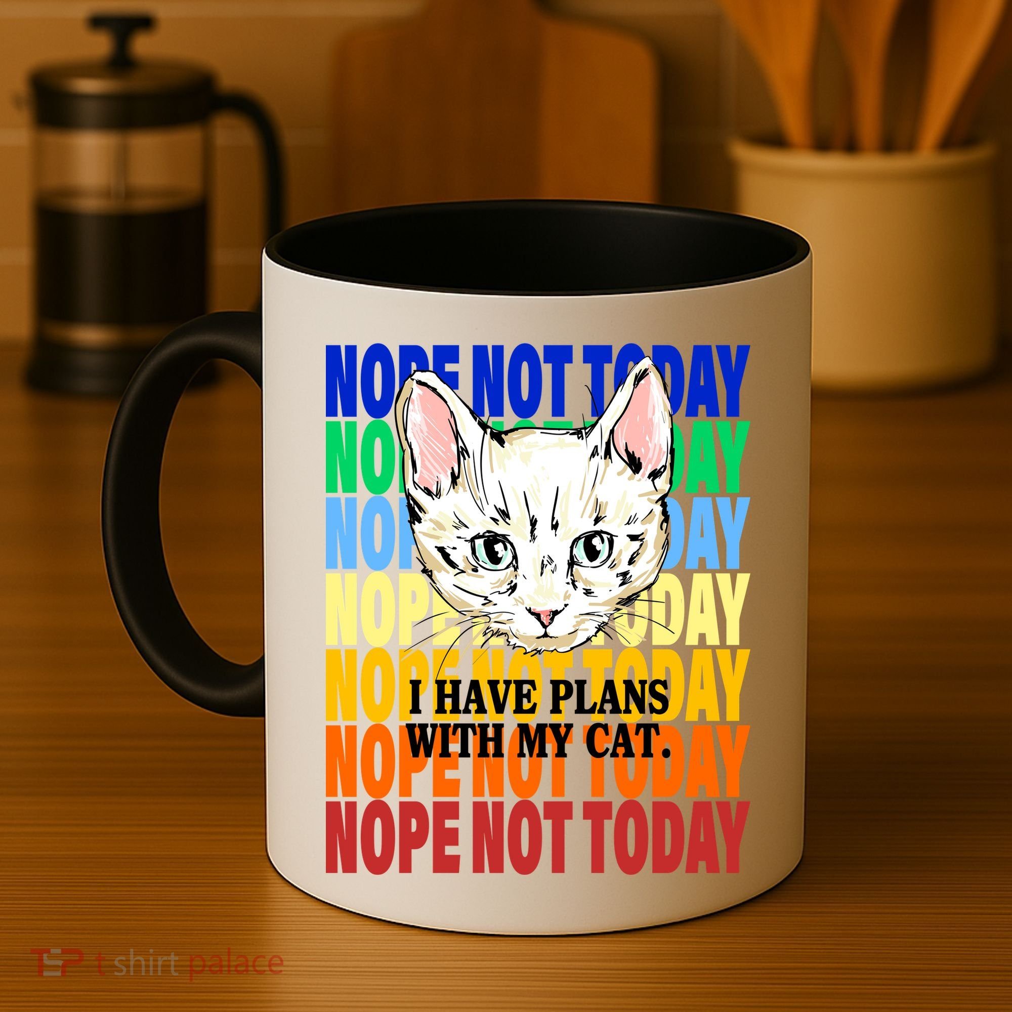 Nope Not Today I Have Plans With My Cat Coffee Mug