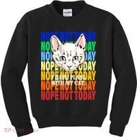 Nope Not Today I Have Plans With My Cat Kids Sweatshirt thumb 0