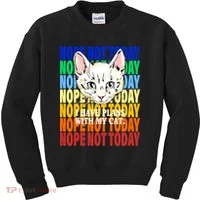 Nope Not Today I Have Plans With My Cat Kids Sweatshirt thumb 0