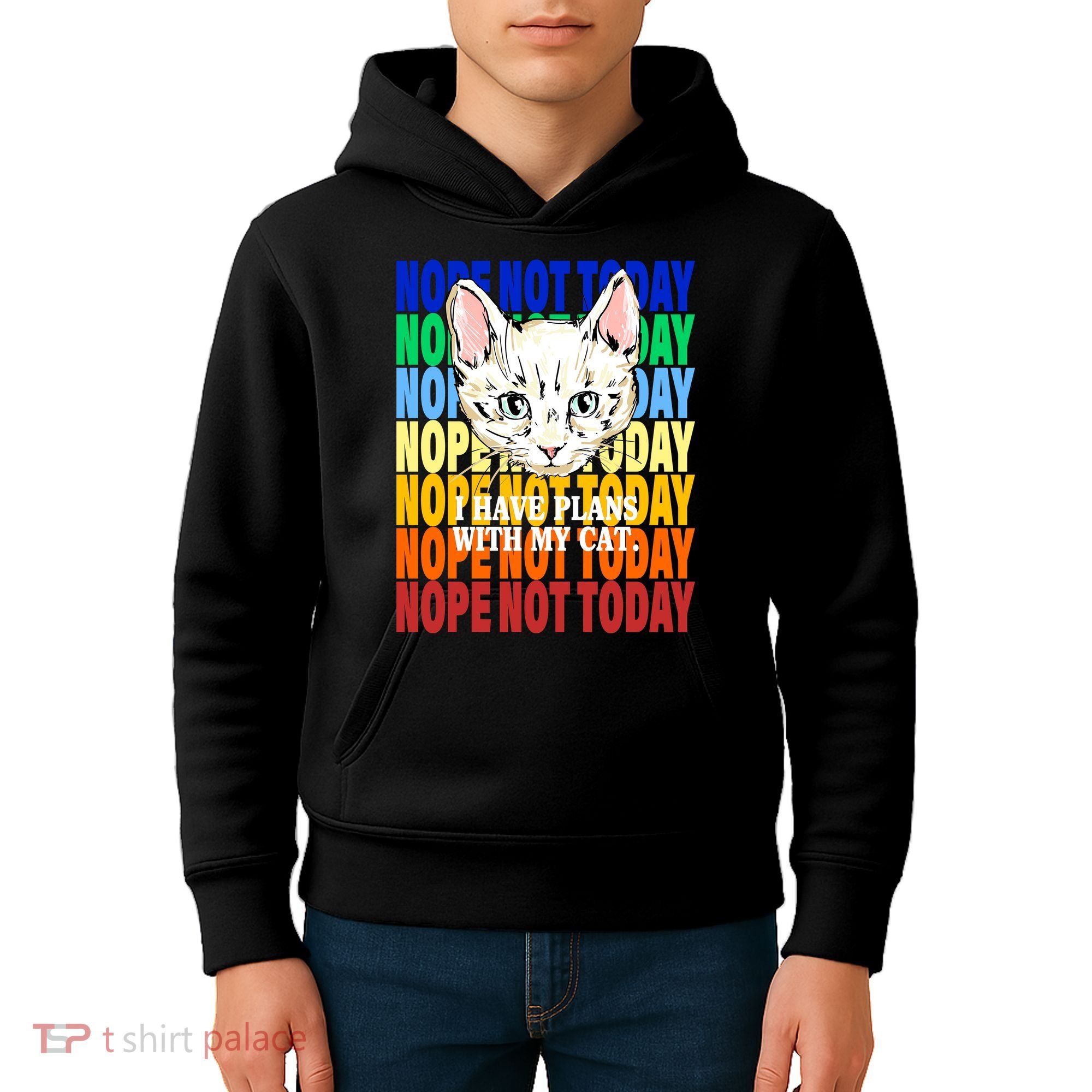 Nope Not Today I Have Plans With My Cat Kids Hoodie