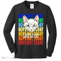 Nope Not Today I Have Plans With My Cat Kids Long Sleeve Shirt thumb 0