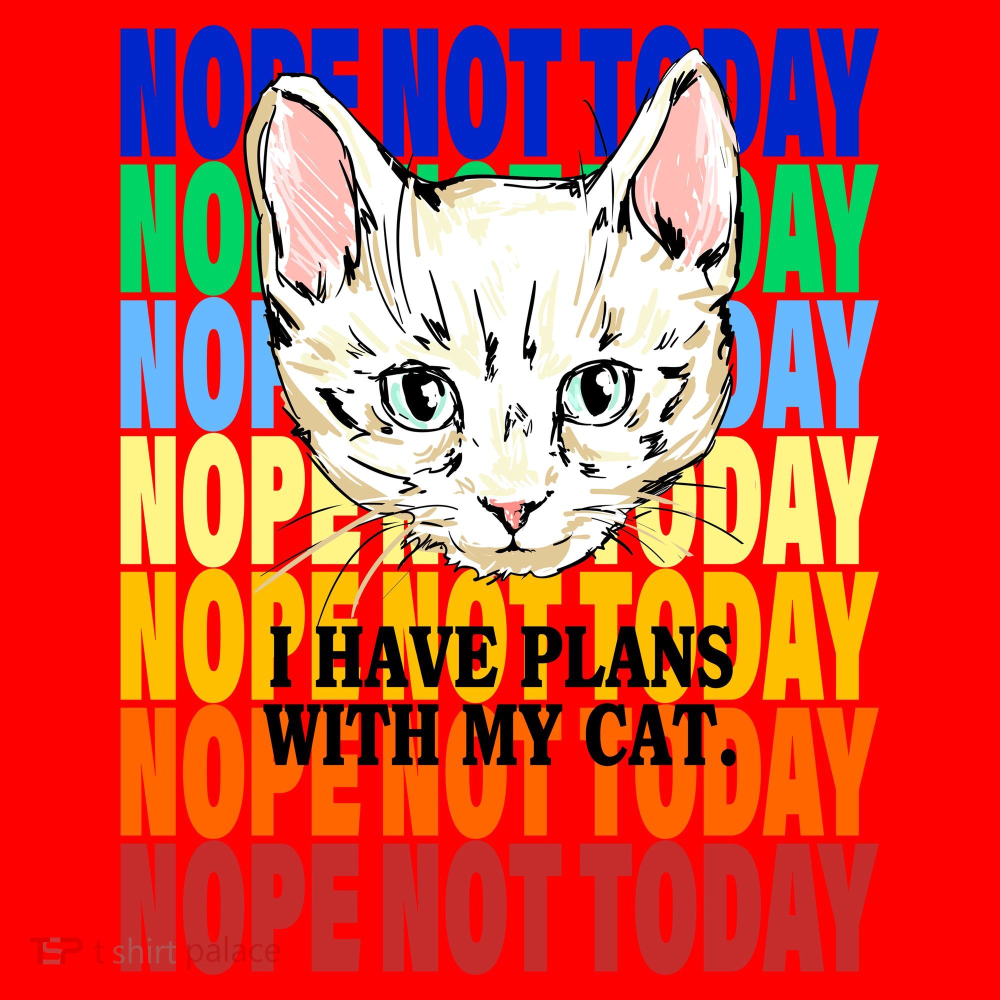 Nope Not Today I Have Plans With My Cat Santa Hat