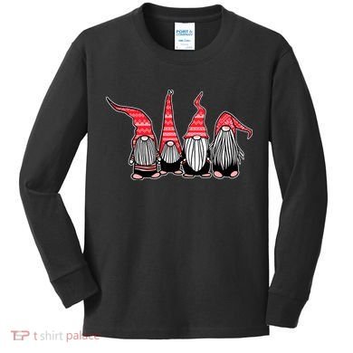 Nordic Gnomes Winter Christmas Kids Long Sleeve Shirt
