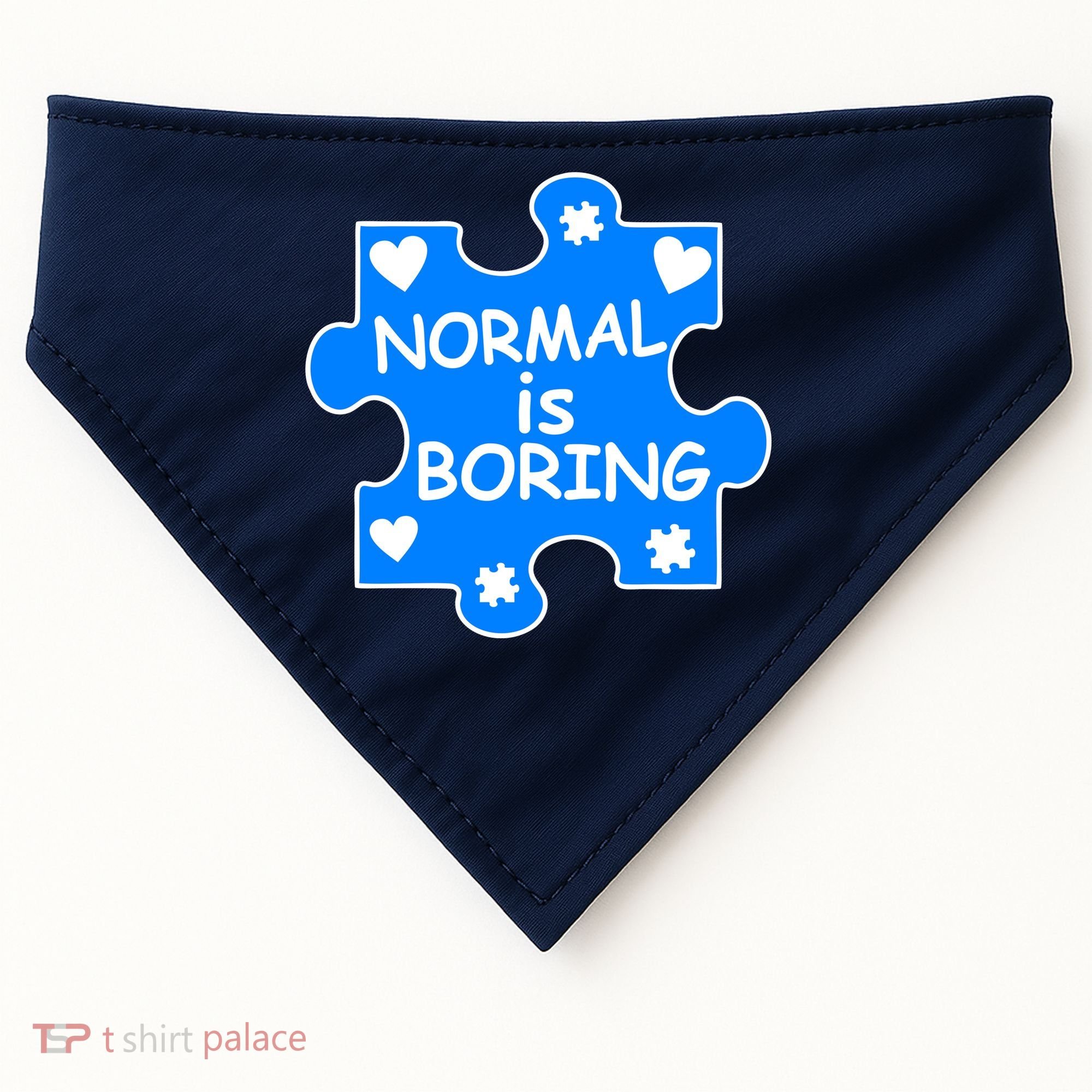 Normal Is Boring Autism Awareness USA-Made Doggie Bandana