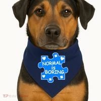Normal Is Boring Autism Awareness USA-Made Doggie Bandana thumb 1