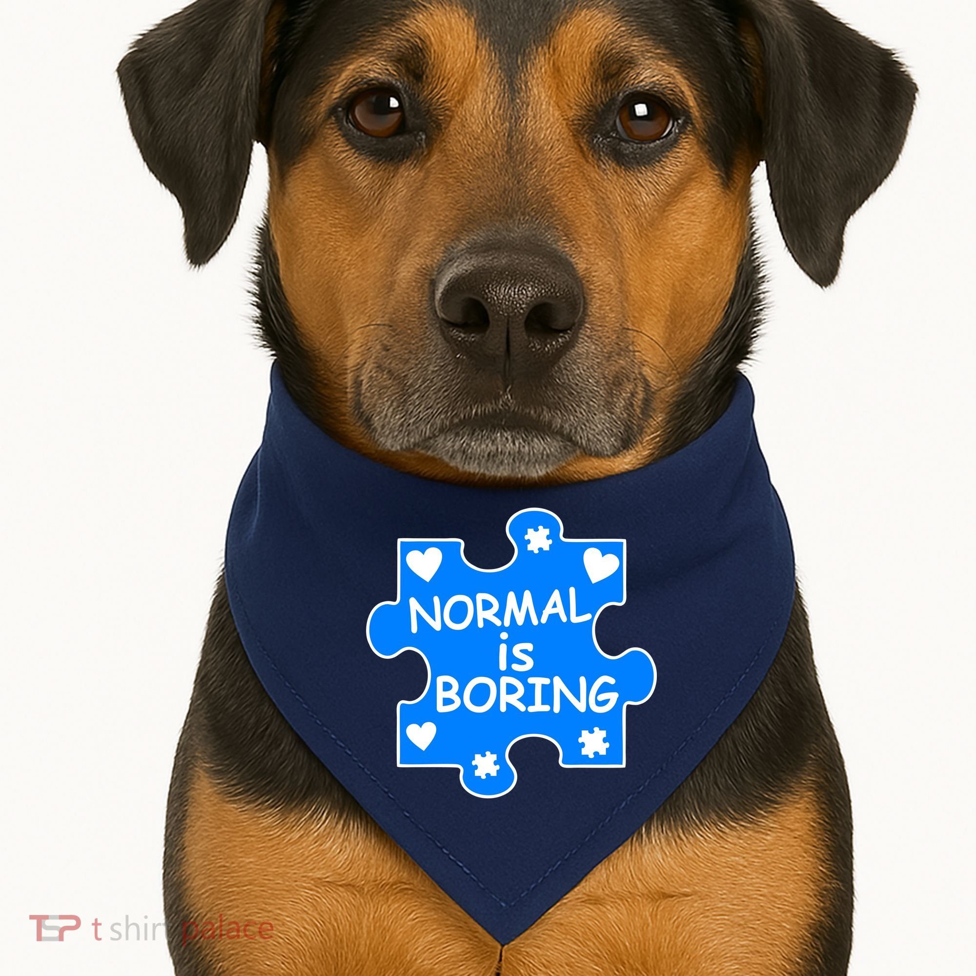 Normal Is Boring Autism Awareness USA-Made Doggie Bandana