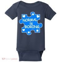 Normal Is Boring Autism Awareness Baby Bodysuit thumb 0