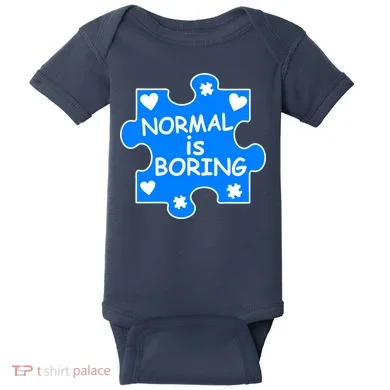 Normal Is Boring Autism Awareness Baby Bodysuit
