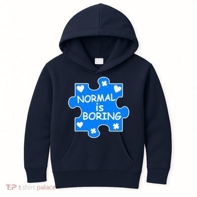 Normal Is Boring Autism Awareness Kids Hoodie