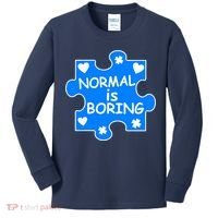 Normal Is Boring Autism Awareness Kids Long Sleeve Shirt thumb 0