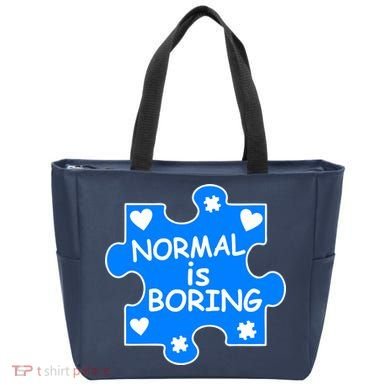 Normal Is Boring Autism Awareness Tote Bag