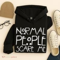 Normal People Scare Me Funny Awkward Weird Hoodie thumb 4
