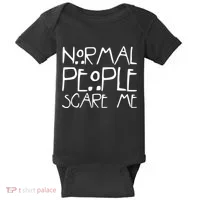 Normal People Scare Me Funny Awkward Weird Baby Bodysuit thumb 0