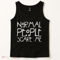 Normal People Scare Me Funny Awkward Weird Tank Top thumb 2