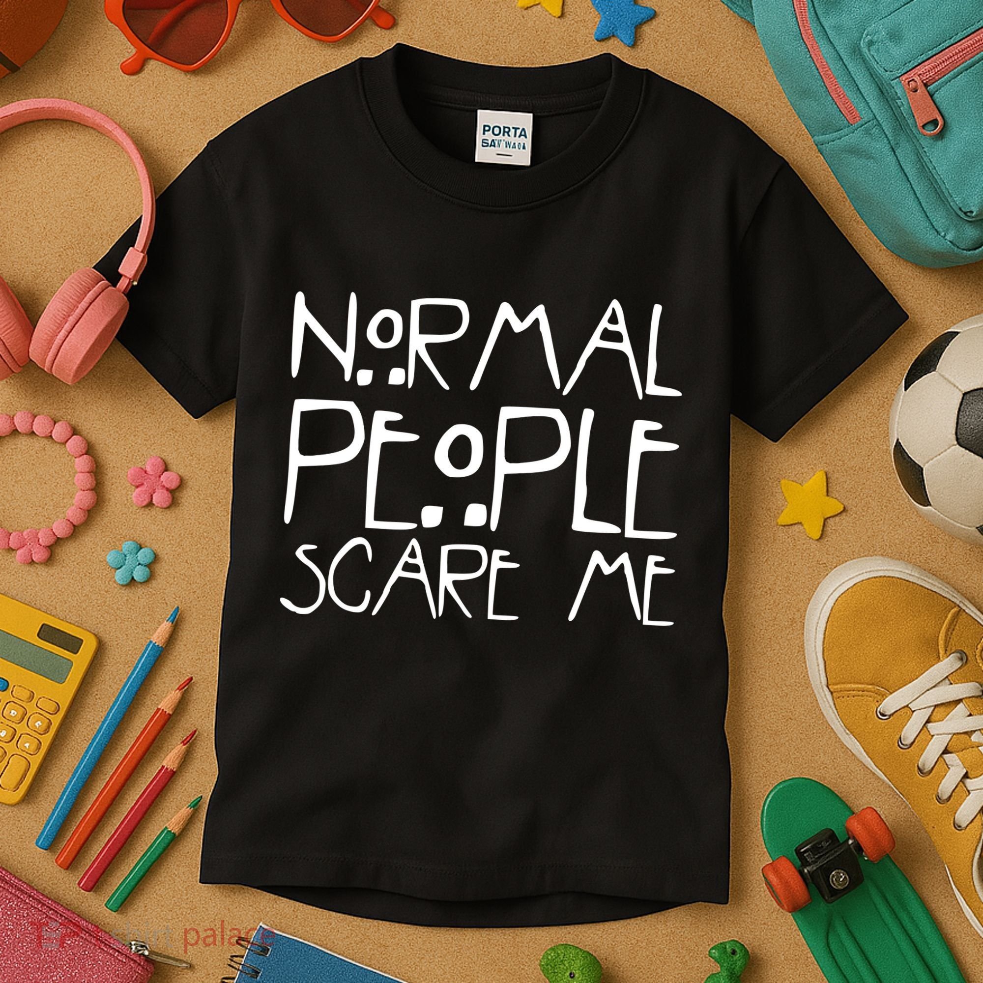 Normal People Scare Me Funny Awkward Weird Kids T-Shirt