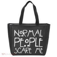Normal People Scare Me Funny Awkward Weird Tote Bag thumb 0