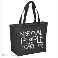 Normal People Scare Me Funny Awkward Weird Tote Bag thumb 2